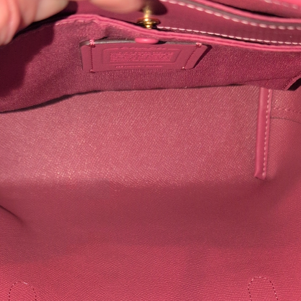Coach Signature Mini Tote With Rouge Leather Trim And Logo CM183 - Picture 3 of 15
